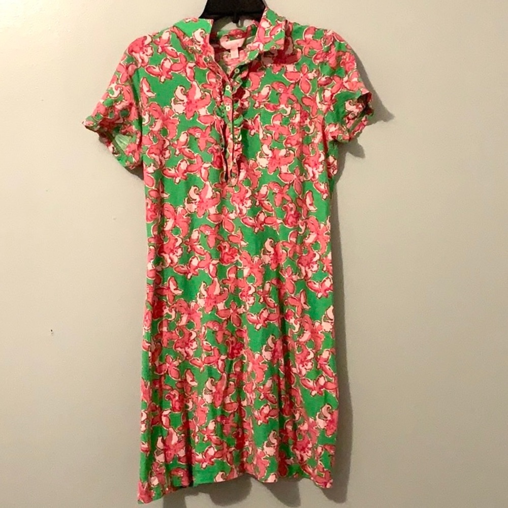 Lily Pulitzer Dress: Button Up With Flowers